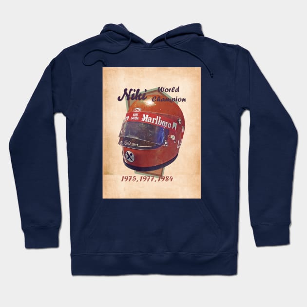 1975 Niki Lauda Hoodie by Popcult Posters